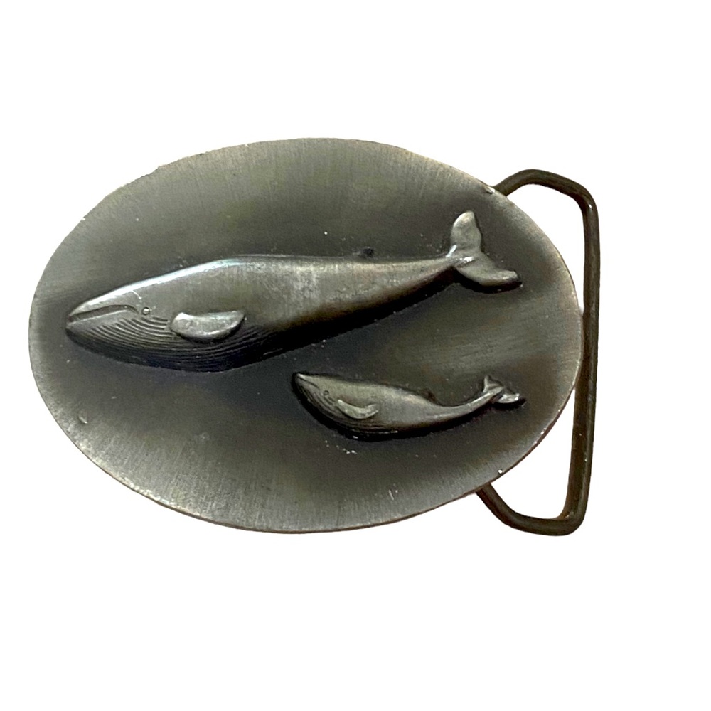 Vintage Scrimshaw Ltd. Whale Belt Buckle